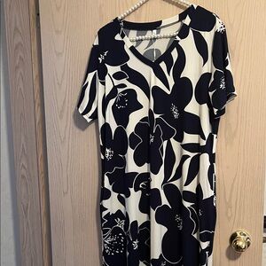 Floral Blue  and White Women's Dress